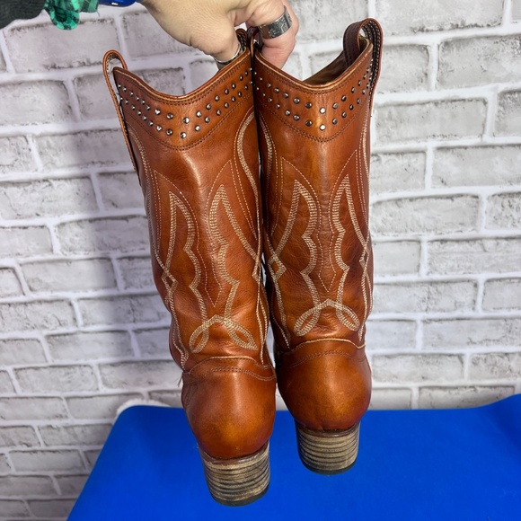 |•FREEBIRD BY STEVEN•| ZION in Whiskey Cowboy Boots Western Boho Size 8 - Picture 5 of 16